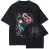 Classic manga Hunter X Hunter Graphic Print Tshirt Men Women Vintage Washed Cotton Summer New Tee harajuku gothic Oversized Top