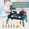 Mini Kitchen Cooking Playset Adjustable Knob Stove with Sound Light Cookware Utensils Accessories Toddlers Children Chef Pretend Play