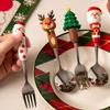 Creative Christmas Gifts Exquisite Cartoon Desserts Spoons and Forks High End Household Tableware Stainless Steel Spoon Fork