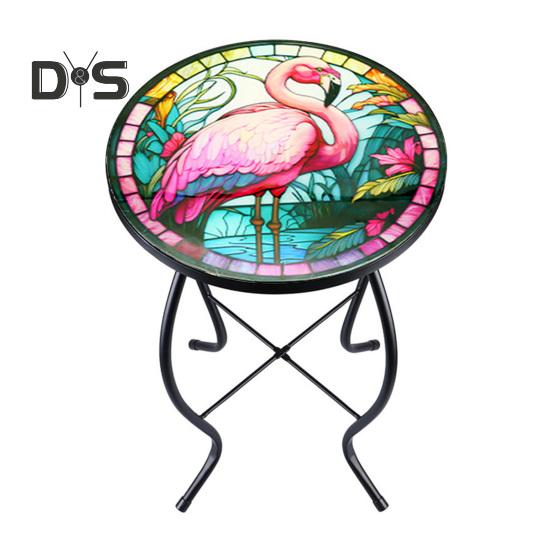 Металлический приставной столик диаметром 10,2 дюйма, круглый журнальный столик для патио, устойчивый к погодным условиям, подставка для цветочных горшков, вазы, для домашнего использования в помещении и на открытом воздухе