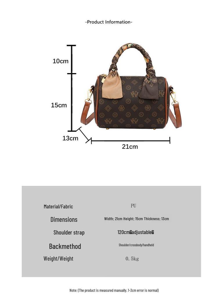 Vintage European & American Monogram Boston Pillow Bag – Women’s Handbag, Shoulder or Crossbody Style