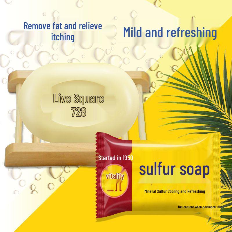 Vitality 28 Sulfur Soap 90g Pack: 10 Bars for Face, Bath, Hands - Deep Clean with Classic Sulfur Formula