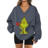 Women's Loose And Comfortable Letter V-neck Sportswear Long-sleeved Sweatshirt Daily Matching Clothes