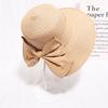 Bow Sun Hat Wide Brim Floppy Hats Women Beach Panama Straw Dome Bucket Hat