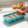 250 ml Silicone Ice Cube Tray with Blue Spill-Proof Lid - Flexible Reusable Freezer Mold for Cocktails, Beverages, Kitchen Use
