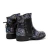 Johnature Genuine Leather Patchwork Printed Ankle Boots Women Shoes Ethnic Style Handmade Round Toe Short Boots