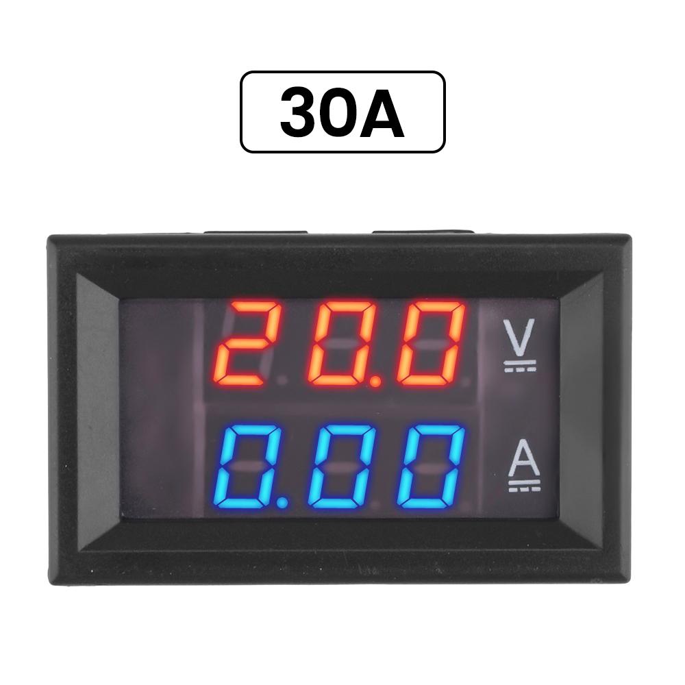 0,28" Красный Синий Светодиодный Цифровой Вольтметр Амперметр DC 4,5-30V 30A 50A Двойной Дисплей Детектор Напряжения Измеритель Тока Панельный Ампер Вольтметр