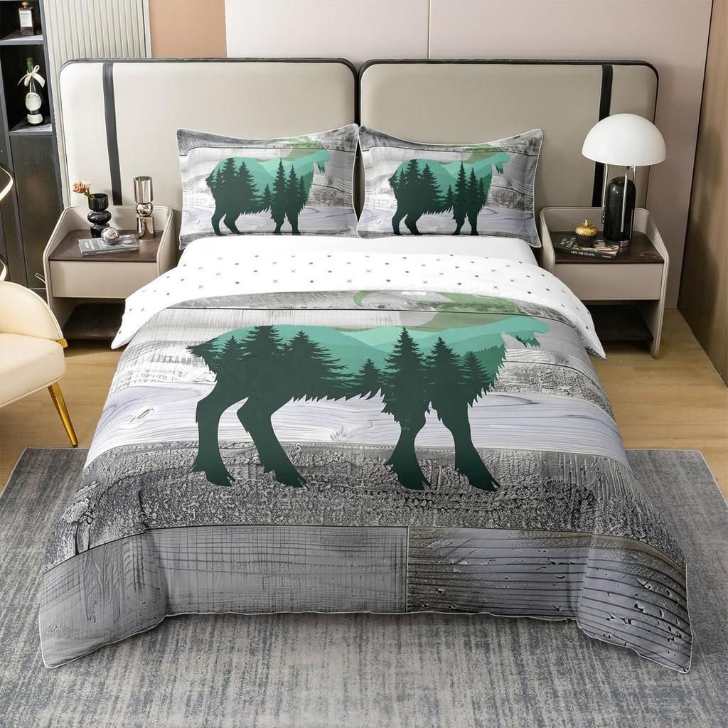 Wildlife Duvet Cover Queen King Size Animal Safari Country Style Quilt Cover Soft Bedding Set For Kids And Teens Bedroom 3 Pcs