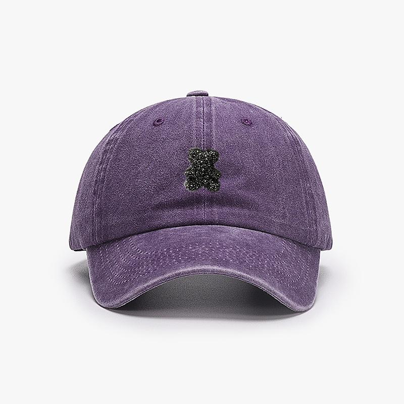 Cute teddy bear baseball cap, retro style, men's and women's adjustable outdoor travel hiking duckbill cap