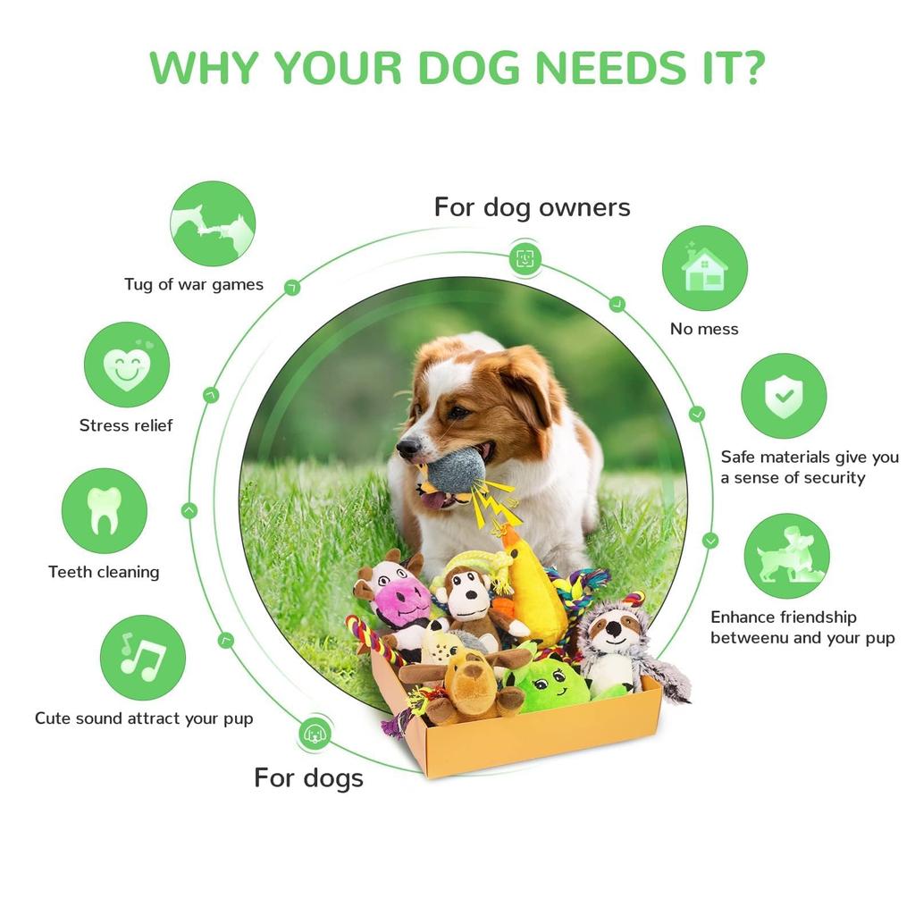 Погремушка для собаки 12 шт. игрушки для щенков для милой игрушки для собаки набор для собаки с мягкой игрушкой натуральный хлопок игрушка для щенка игрушка для жевания собаки собака собака собака собака собака собака собака