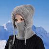 Женская зимняя велосипедная балаклава со встроенным шарфом, толстая, теплая, растягивающаяся, ветрозащитная велосипедная защитная маска для лица, полная защита для путешествий на открытом воздухе
