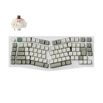 Клавиатура Keychron, корпус, переключатели Gatetron Jupiter mechanical brown, раскладка JIS, RGB, белая, (горячая замена), 2,4 ГГц / Bluetooth 5.1 / проводное подключение, раскладка,