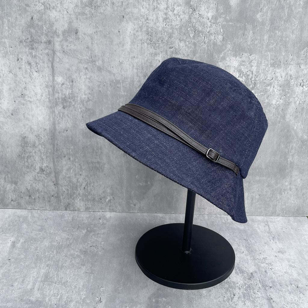 Naza basin hat double belt flat top fisherman hat children autumn versatile fashion show face small low-key old money style