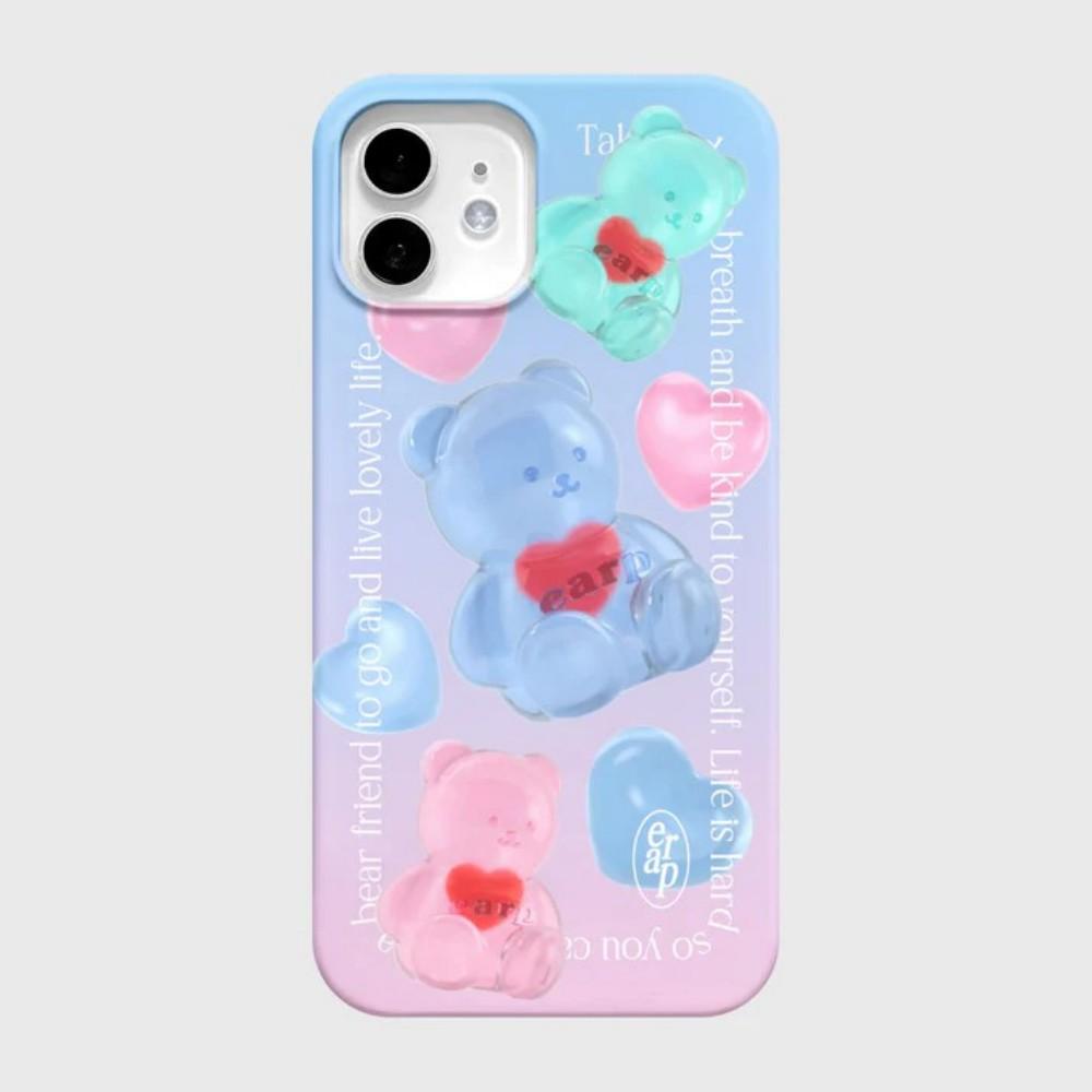 Роскошный Clmj Милый разноцветный медведь Чехол для телефона для iPhone 17 16 15 14 13 12 11 Pro Max X XS XR Plus Air Глянцевая пленка Жесткий чехол из ПК
