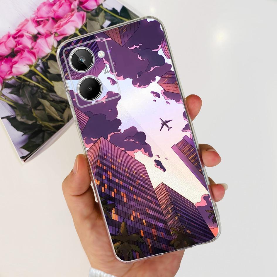 Чехол для Realme 10 RMX3630 Задняя крышка Милый мультяшный панда Тонкий мягкий прозрачный силиконовый чехол для телефона Для Realme 10 Pro Plus RMX3687 Capa