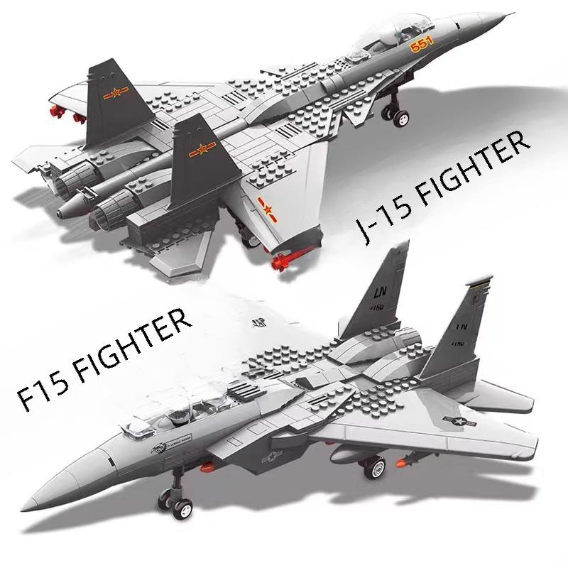 Большие конструкторы, изображающие военный боевой самолет F15 J-20, игрушки для мальчиков, развивающие интеллект, подарки для детей, истребитель P-51.