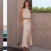 Women's Bib Top Hanging Half Skirt Casual Suit Evening Dress