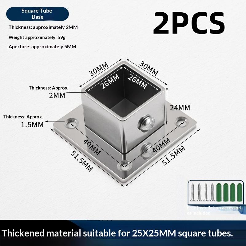 1/2 комплекта Фланцевое основание Соединитель квадратной трубы из нержавеющей стали Наружный диаметр трубы. Колено Угловой соединитель Зажимы для направляющих ограждения 25/30/35 мм