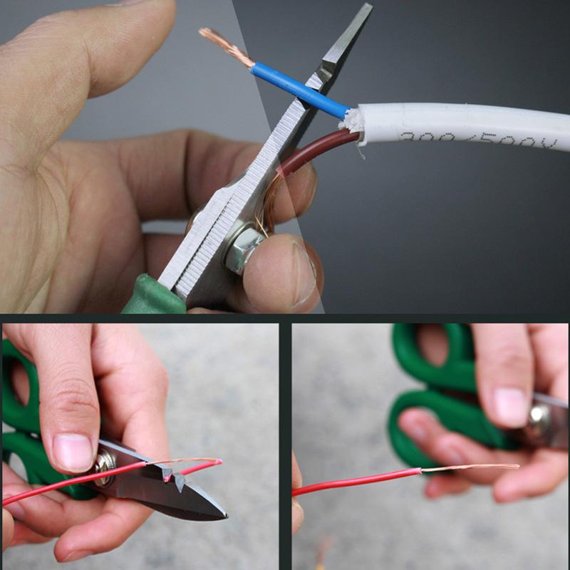 Stainless Scissors 5.5 Inch Electrician Scissors Stripping Wire Tools Cut Wires Household Shears Tools
