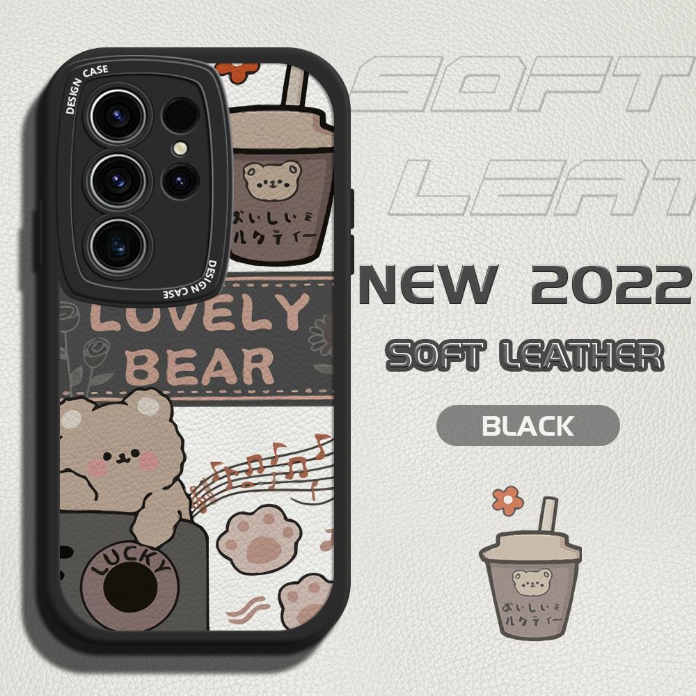 Милый чехол из искусственной кожи для Vivo V23E Y15 Y91 Y51 OPPO A9 Reno8 6 Realme 10 Pro C21 C12 C15 C35 Huawei Nova 7i P30 Lite Infinix Hot 10S, чехол для телефона