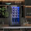 Wine Fridge Cellar for 15 Bottles, 44L Capacity, with Temperature Control and Adjustable Shelves, Black