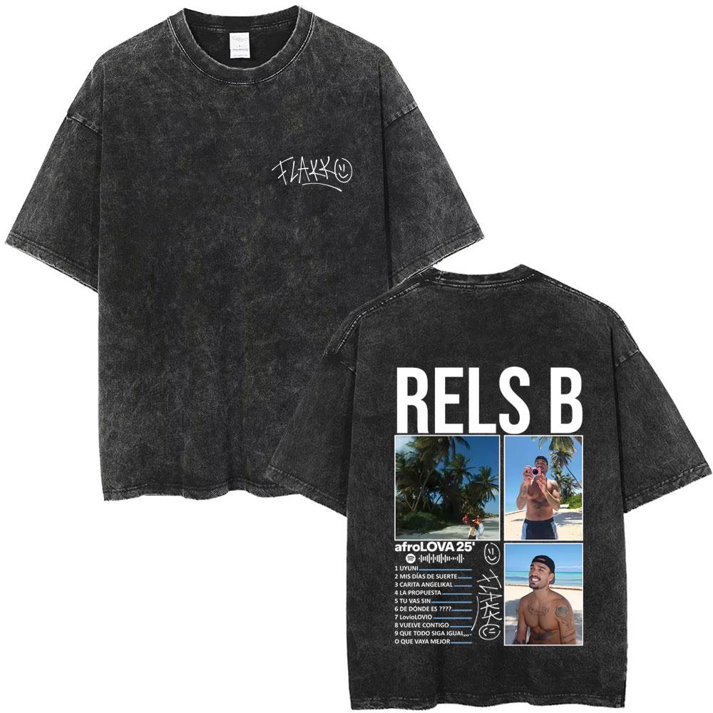 Washed Vintage Rapper Rels B Skinny Flakko Graphic Tshirt Unisex Hip Hop Pop Music T Shirts Unisexs Unisex Fashion Oversized Tshirts