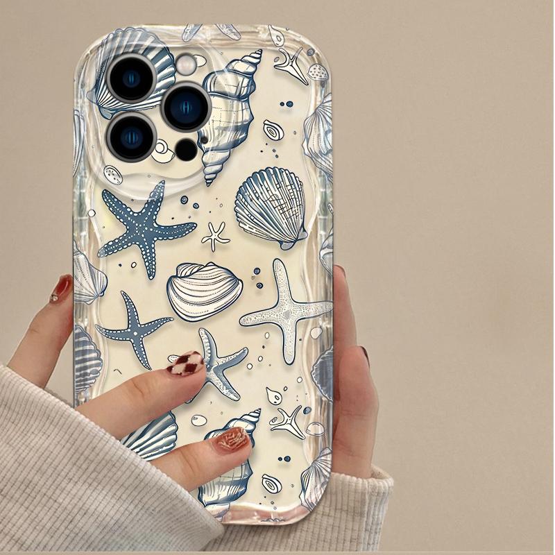 Красочный 3D чехол с волной и морскими организмами для iPhone 16 15 14 13 12 11 Pro Max X XR XS 8 7 Plus SE 2020, противоударный силиконовый чехол