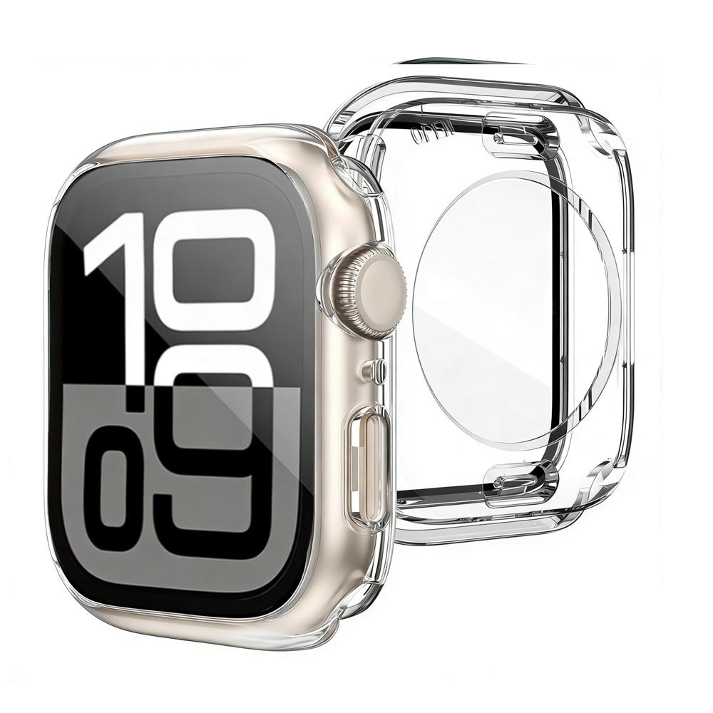 Чехол 3 в 1 для Apple Watch Защитное стекло для экрана 360° Полная защита Закаленное стекло Лицевая крышка + Задний бампер из ПК Серия 11/10/9/8/7/SE