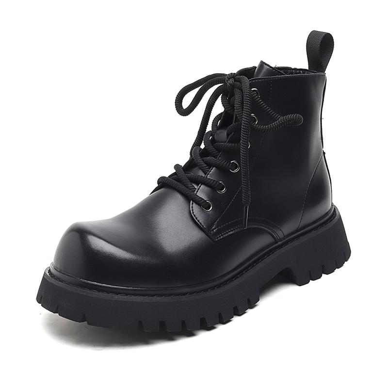 Новые осенние и зимние мужские ботинки Модный минималистичный британский стиль Уличный мотоцикл Повседневный офис Теплая обувь для молодежи