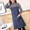 Adults Denim Blue Cooking Kitchen Restaurant Work Bib Apron Dress With Pocket