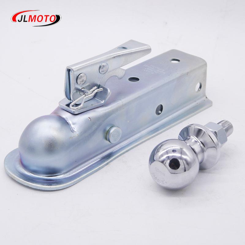 Full Set 2" Straight Trailer Coupler With 2" Hitch Ball 50mm & 2" Channel Capacity 3500lbs Fit For ATV UTV Cargo Buggy Parts