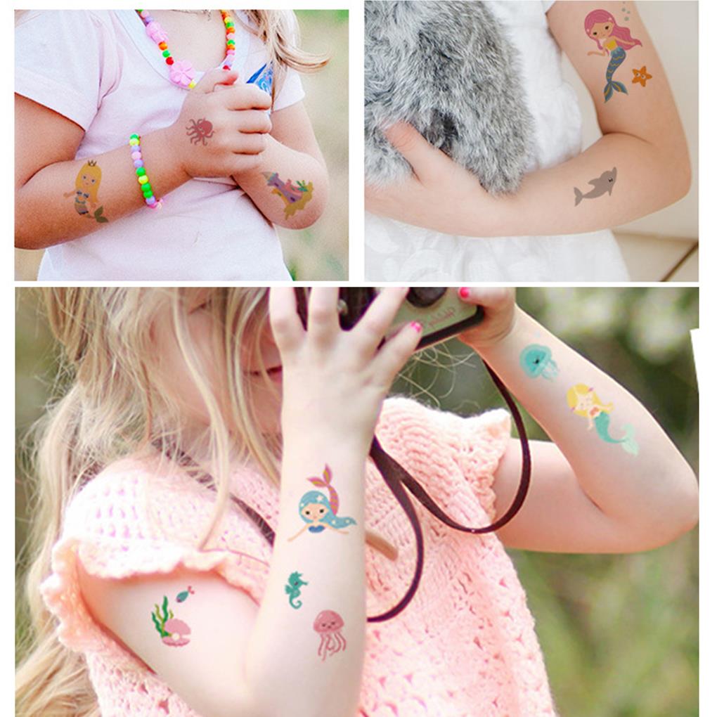 10 листов мультяшных татуировок-наклеек с принтом, наклейка для лыж для девочек, очаровательная временная наклейка, украшение для тела, набор для украшения