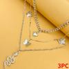Ожерелье из трех частей в виде змеи, богемное женское ожерелье, ожерелье с подвеской в ​​виде змеи, трехслойное ожерелье с толстой цепочкой