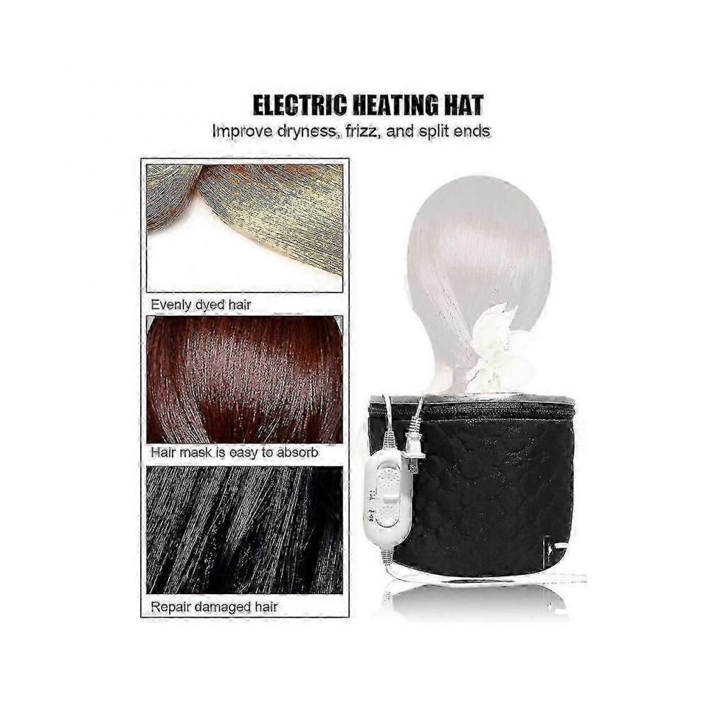 Hair Steamer Heat Cap for Deep Conditioning, Heating Thermal Steamer Cap for Natural Hair, Portable Electric Heat Hair Spa Cap for Home Use