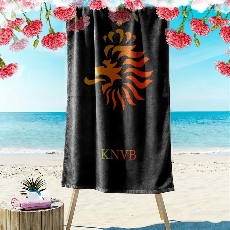 Пляжное полотенце KNVB Print, Большое Мягкое Быстросохнущее полотенце для Пляжа Кемпинга Плавания