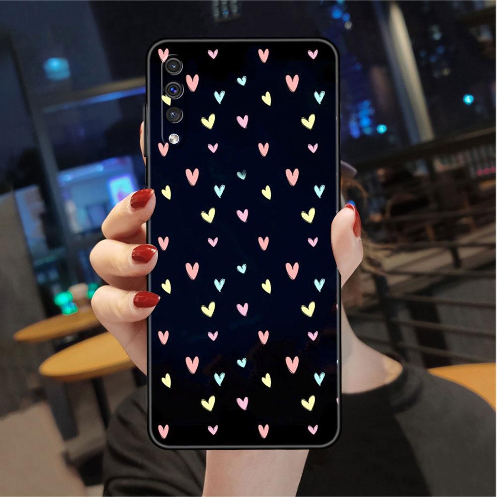 Чехол LOVE Heart для Samsung Galaxy A50 A70 M52 A30 A20s A20e A10 A40 A10s M51 M31 M30s M13 5G черный чехол для телефона