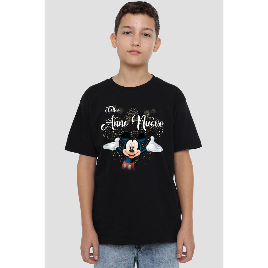 Disney Childrens/Kids Italian Mickey Mouse Fireworks New Year T-Shirt
