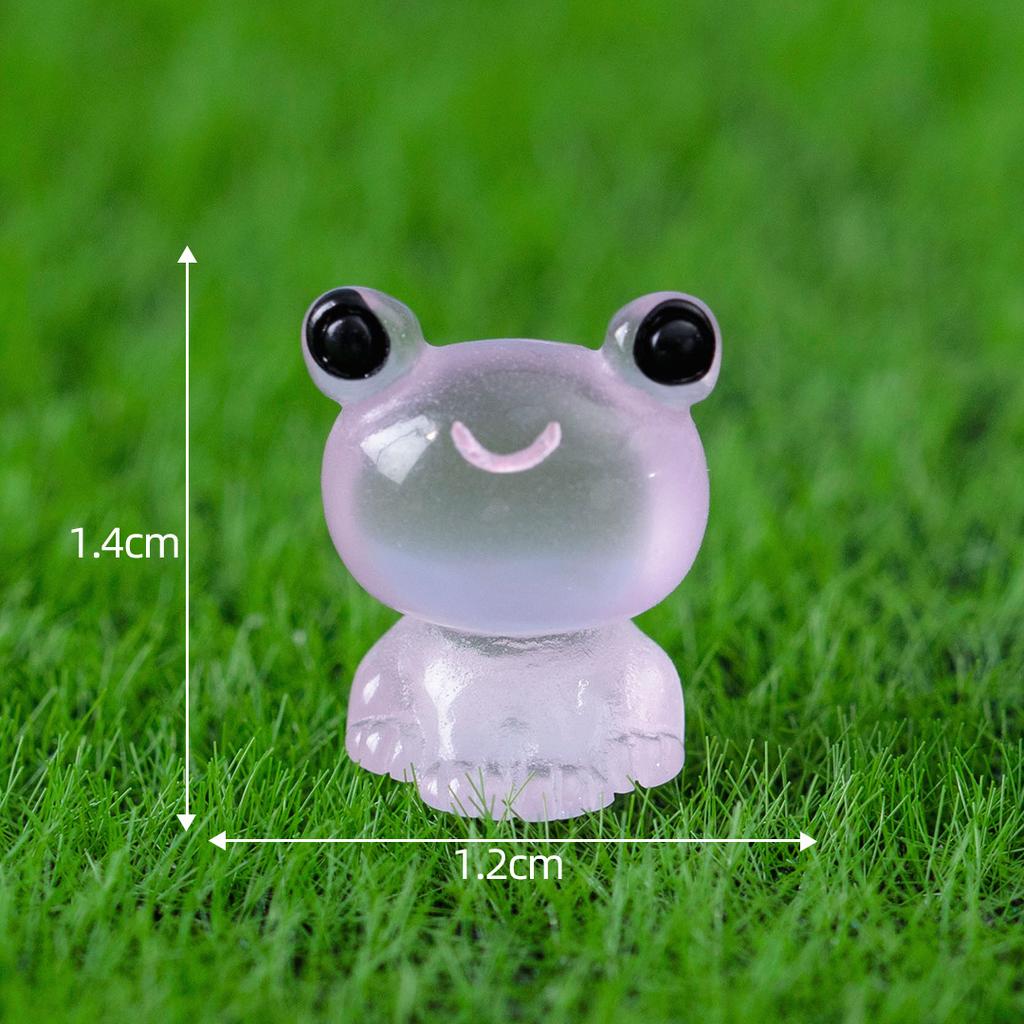 10pcs Luminous Frogs Mini Figurine Micro Landscape Decoration Frog Fairy Garden DIY Miniatures Home Decoration Accessories