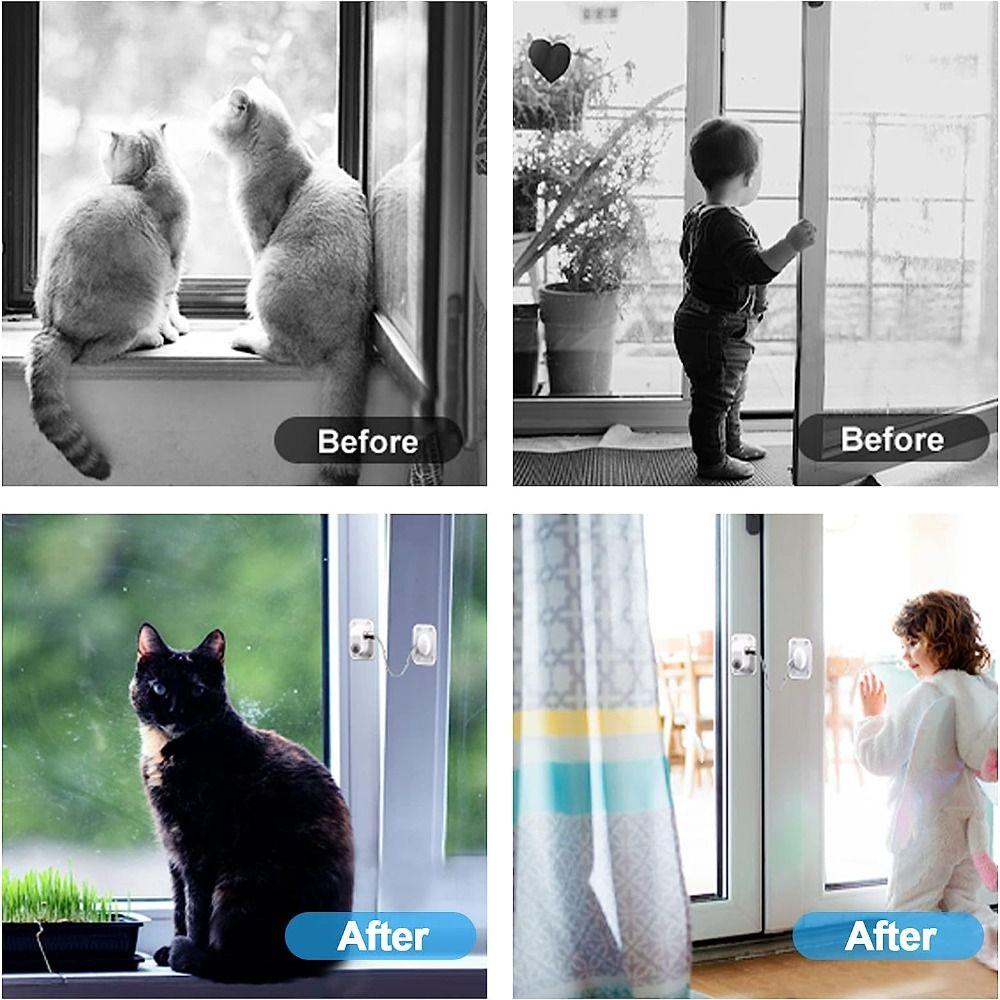 Ограничитель открывания окна с тросиком Замок безопасности для окна Детский ограничитель открывания окна Замок с тросиком для детской безопасности