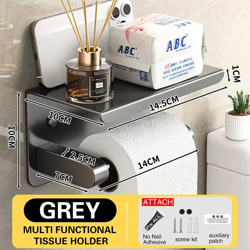 Bathroom Toilet Paper Holder Punch-Free Installation Wall Tissue Rack for Hotel & Commercial Project Use