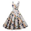 Women's Casual Fashion Print Sexy Off Shoulder Punk Retro Dress Retro Dress Dress