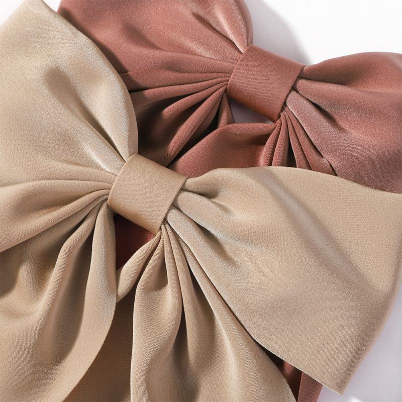Shein Корейский стиль Двусторонний атласный бант Заколка для волос