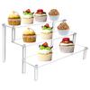 Display Stand 3-Tier Acrylic Figure Toy Display Shelf Clear Food Cupcake Dessert Display Stand for Home