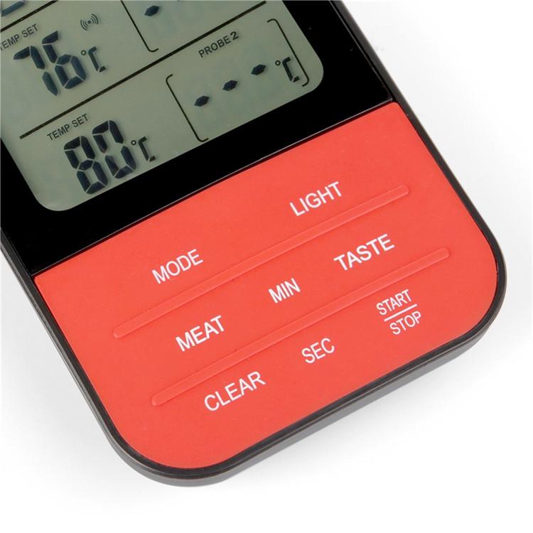 Waterproof Wireless Digital BBQ Thermometer Cooking Meat Food Oven Grilling Smoker Kitchen Probe Temperature Meter Timer Alarm