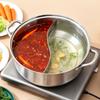 Divided Fondue Pot Separate Double Compartment Chinese Cuisine 304 Stainless Steel Two Broth
