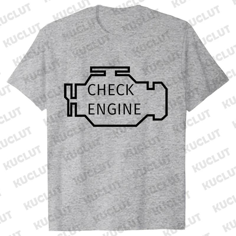 Мужская футболка оверсайз с принтом Check Engine, Масло, Аккумулятор, Харадзюку, Хип-хоп, Летняя уличная одежда, Механик, Ремонт, Футболка Y2k, Топ