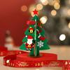 Felt Christmas Tree Mini Xmas Desktop Figurine DIY Tree Set with Santa Snowflake Cane Accessories for Toddlers