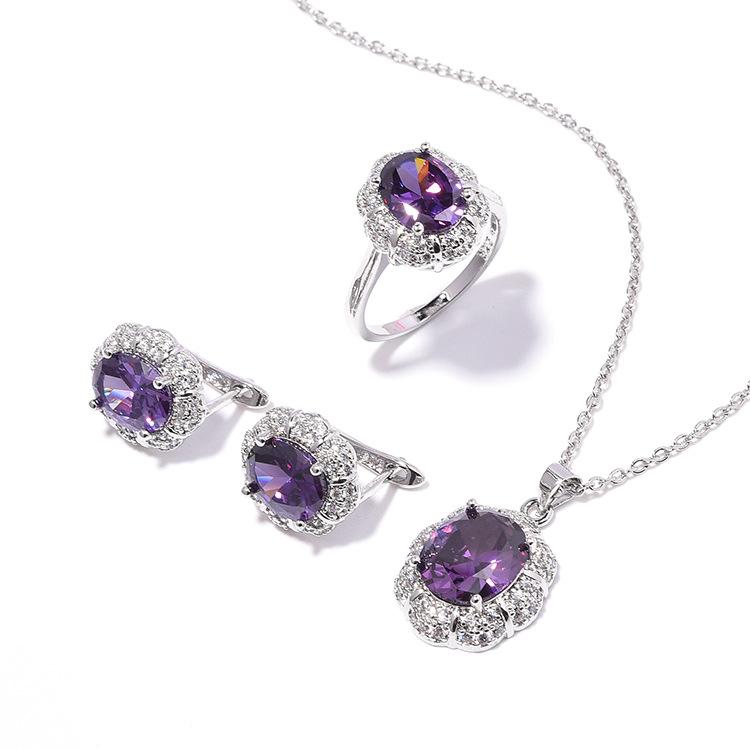 Zircon Jewelry Set for Womens Daily Commuting Jewelry Set High Quality Version