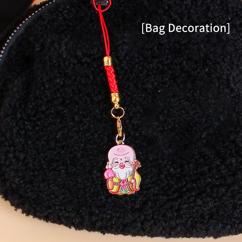 Милый брелок Five Gods Of Wealth, китайский Новый год, счастливый брелок, подвески, украшения для сумок, цепочки для телефонов, аксессуары, подарки
