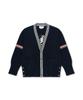 Thom Browne Cotton Rwb Striped Lobster Jersey Stitch V-Neck Cardigan - Navy / Mkc645Ay3043415
